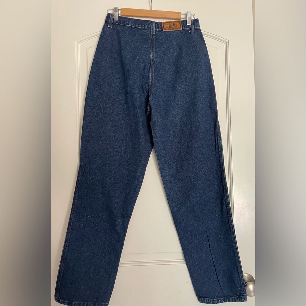 Rockies Vintage High Rise Straight Jeans Blue Dark Wash Denim 100% Cotton - Picture 3 of 7